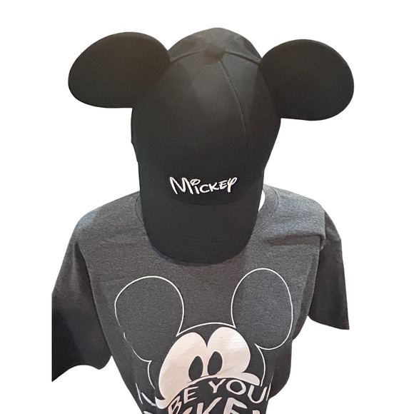 NEW Disney Mickey Mouse Graphic Dark Gray L/G‎ Hanes Hat Bundle - Picture 2 of 5